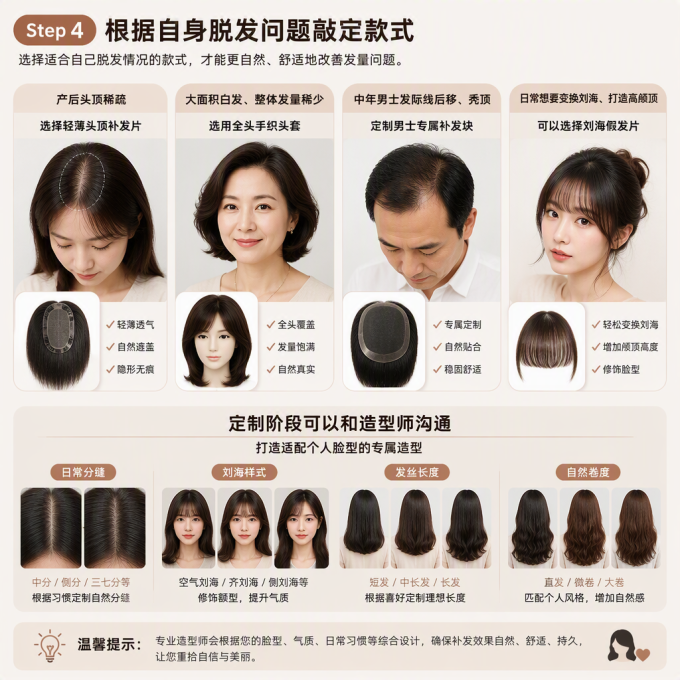第四步,根据自身脱发问题敲定款式